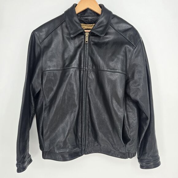 Marc New York Other - Vintage Bruno Magli‎ black leather jacket with wool lining - mens 44